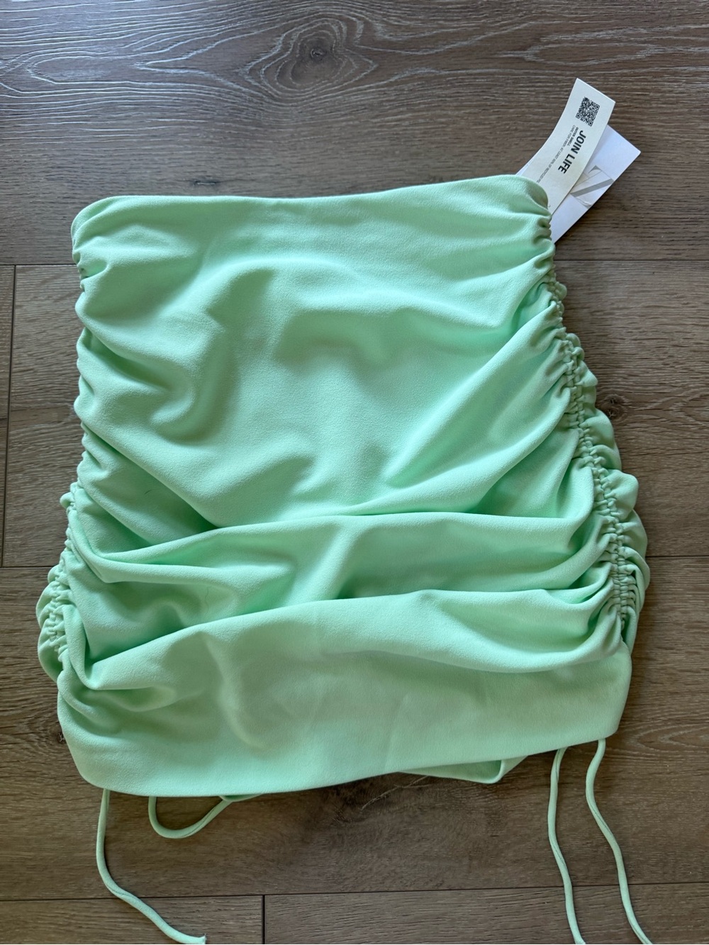 Zara NWT Ruched Drawstring Mini Skirt - Picture 7 of 9